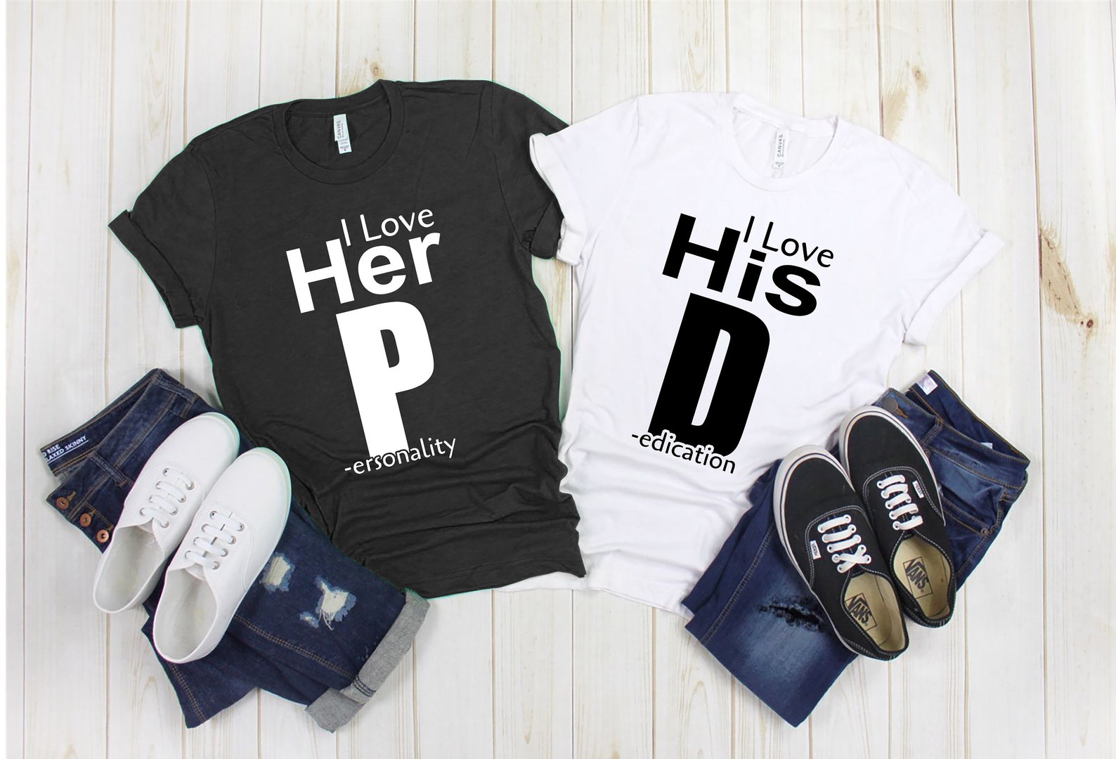 Funny Couples Shirts I Love His D I Love Her P Love his Etsy