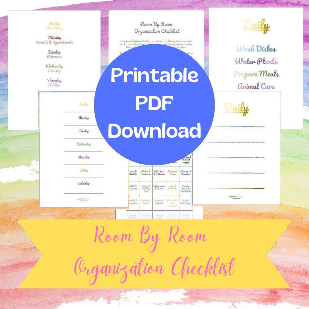 Room By Room Checklist For The Home Printable PDF Download | Etsy