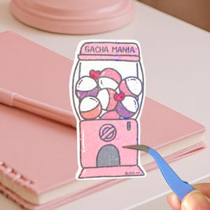 Pink Gacha machine sticker