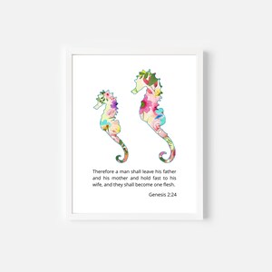 Genesis 2:24 printable, Bedroom decor for couples, Inspirational poster, Bedroom decor wall art, Wall decorations for bedroom, A3, 11x14, A2
