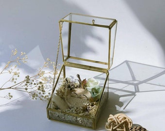 Terrarium Personalized Ring Box for Wedding Ceremony or Mens Proposal