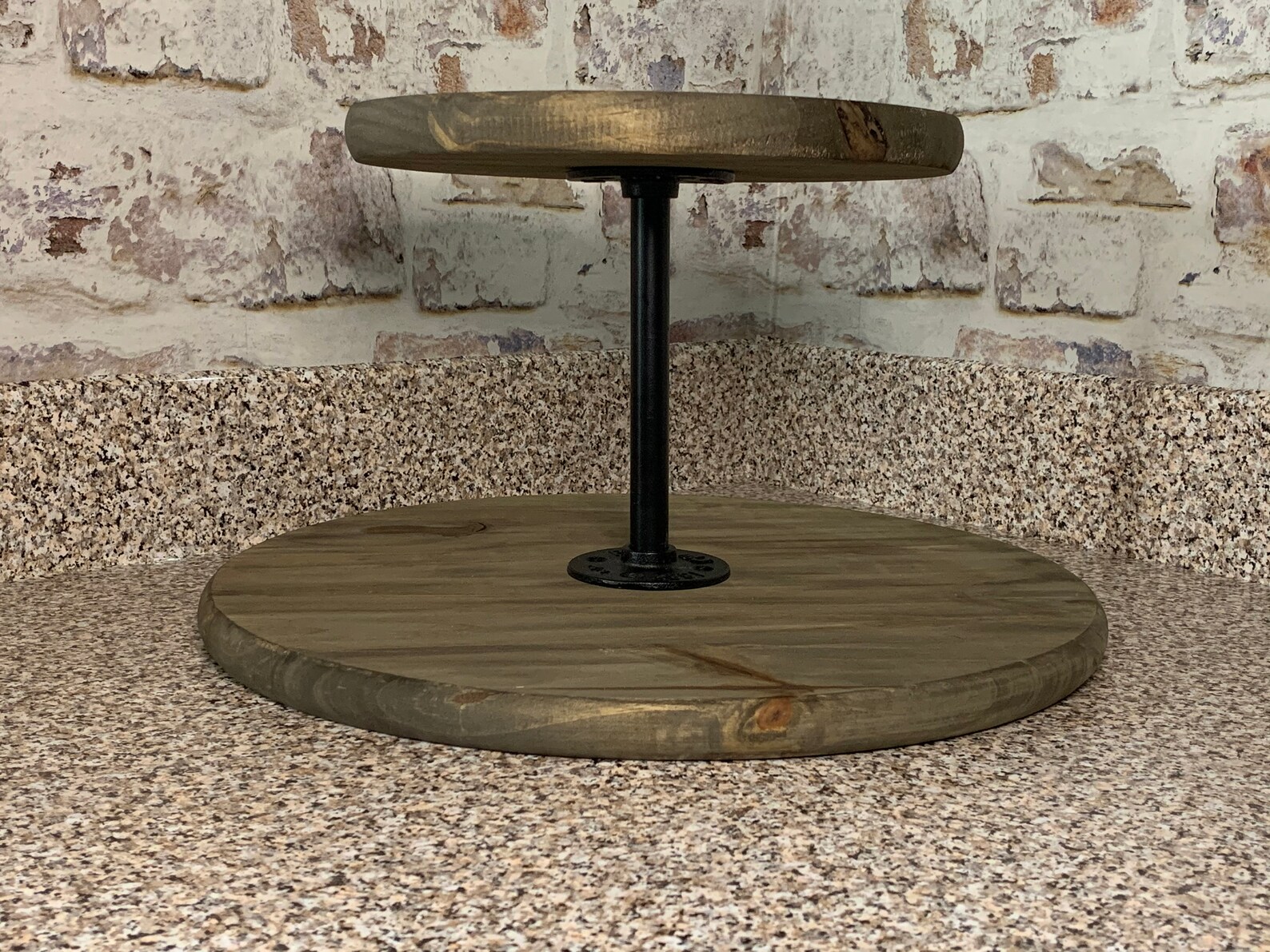 XLarge Round Wood 2 Tiered Tray Stand. Wood Riser. Wood Etsy