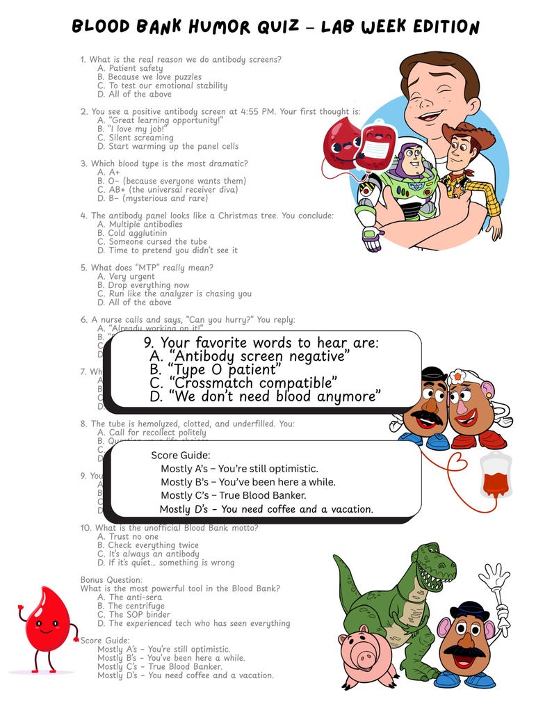 Humor Trivia Questions Lab Woche 2026 Quiz Humor zum Ausdrucken - Etsy.de