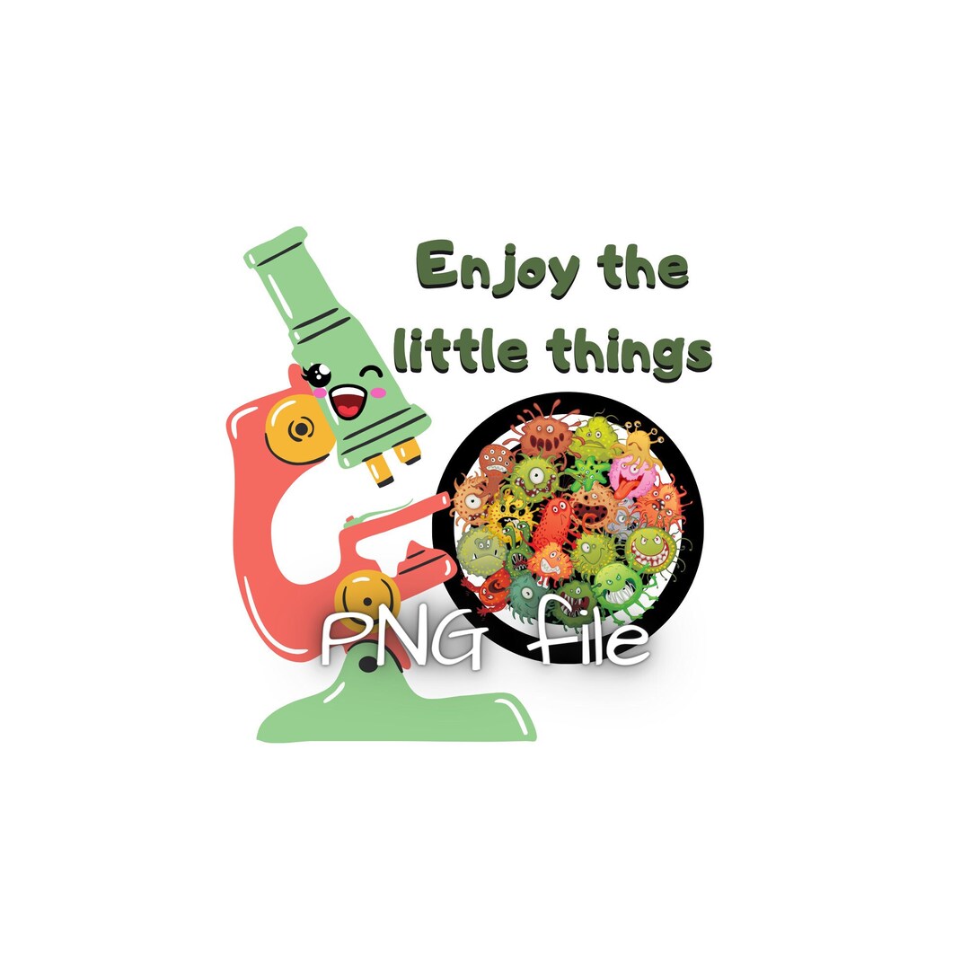 Laboratory Sticker Printable Enjoy the Little Things Microscope Etsy