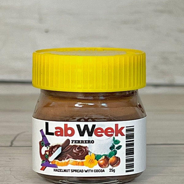 Lab week Nutella label for 25gms nutella jar