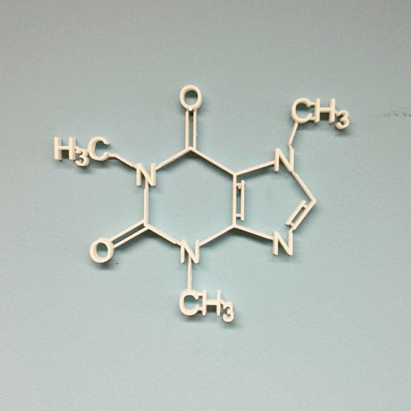 Caffeine Molecule 3D Printed / Wall Art