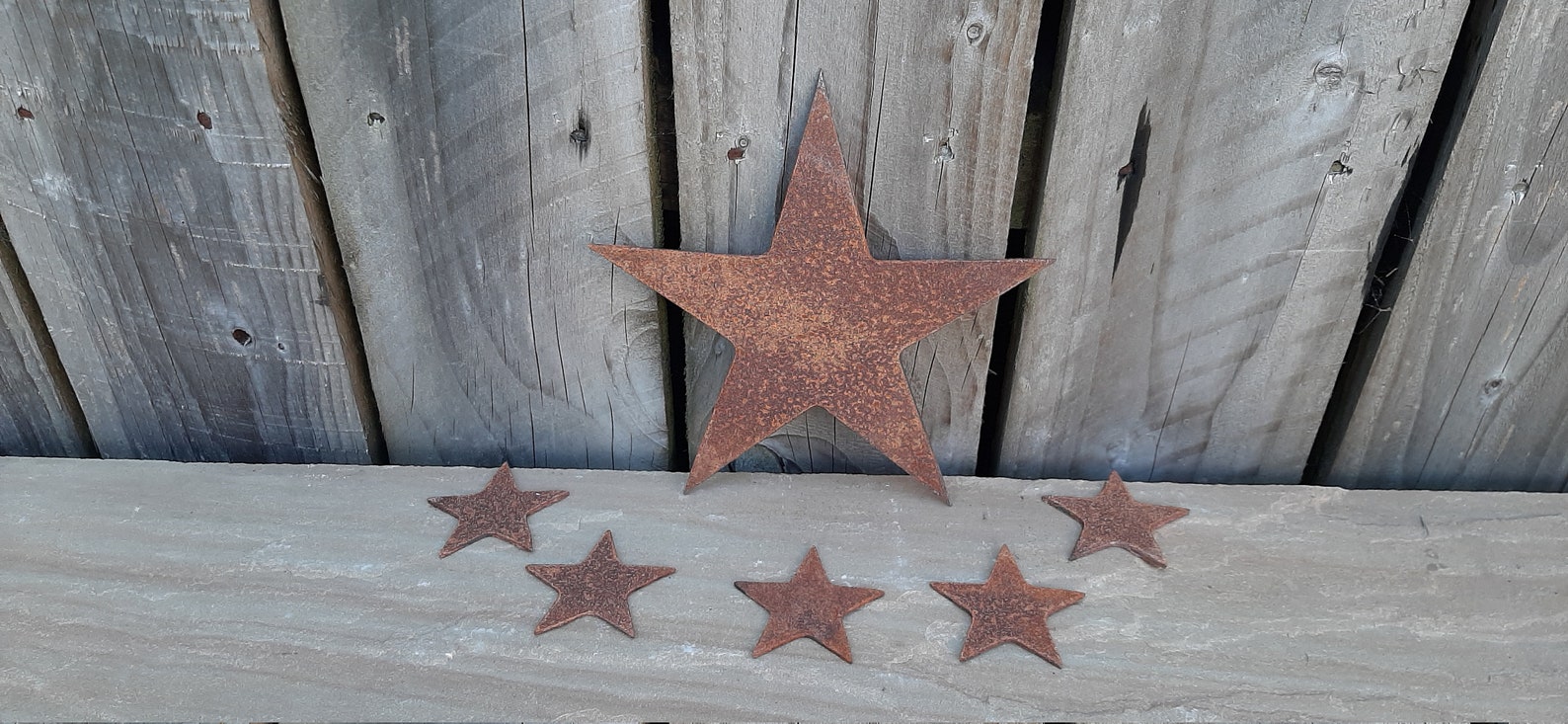 A Rusty Metal STAR 5 x SMALL STARS Garden Ornament Rustic Etsy