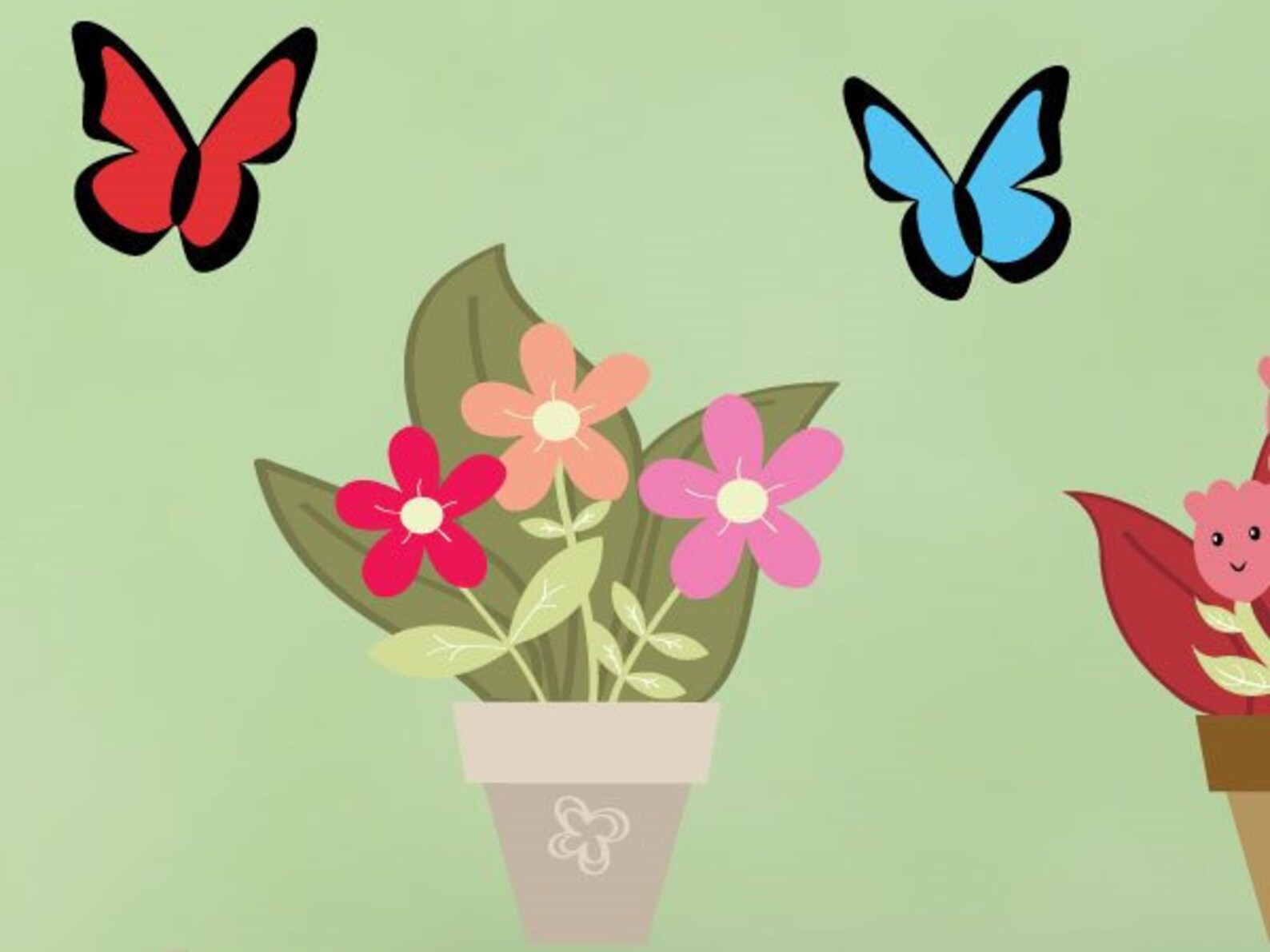 Flowers Wall Stickers Removable Fabric Wall Decals Peel and Etsy