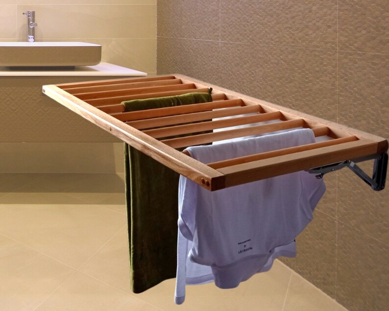 Wall Mounted Laundry Drying Rack Closet Clothes Ceiling Etsy