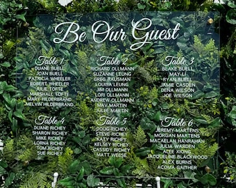 Wedding Seating Chart | Faux Grass Acrylic Sign | Custom Greenery Boxwood Seating Display | Elegant Reception Decor