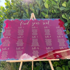 Acrylic Seating Chart | Find Your Seat | Custom Seating Chart | Wedding Reception Seating Chart | CARLIN