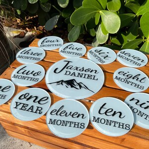Personalized Monthly Milestone Photo Prop For Baby Growth Photo Prop Milestone Gift For Baby Shower For Baby Boy