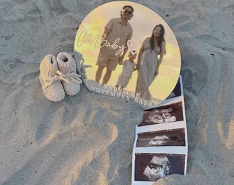 Pregnancy Announcement Photo Prop Oh Baby Round Mirror For Announcing Baby Due Date Photo Prop For Unique Pregnancy Announcement Of New Baby