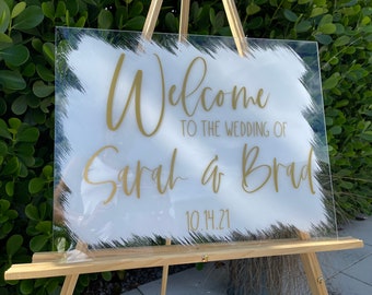 Personalized Wedding Welcome Sign | Gold Acrylic Welcome Sign | Modern Wedding Decor | Wedding Ideas | MISSY