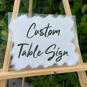 Custom Acrylic Table Sign| Custom Party Signs| Personalized Event Sign| Custom Sign With Stand