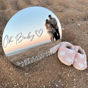 Accessoire photo pour faire-part de grossesse, miroir rond pour annoncer la naissance d'un bébé, accessoire photo pour faire-part de grossesse unique