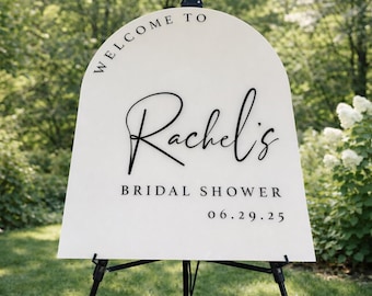 Bridal Shower Welcome Sign Acrylic Personalized Wedding Welcome Sign Hand Painted Arch Sign Modern Bridal Shower Decor | SARAH