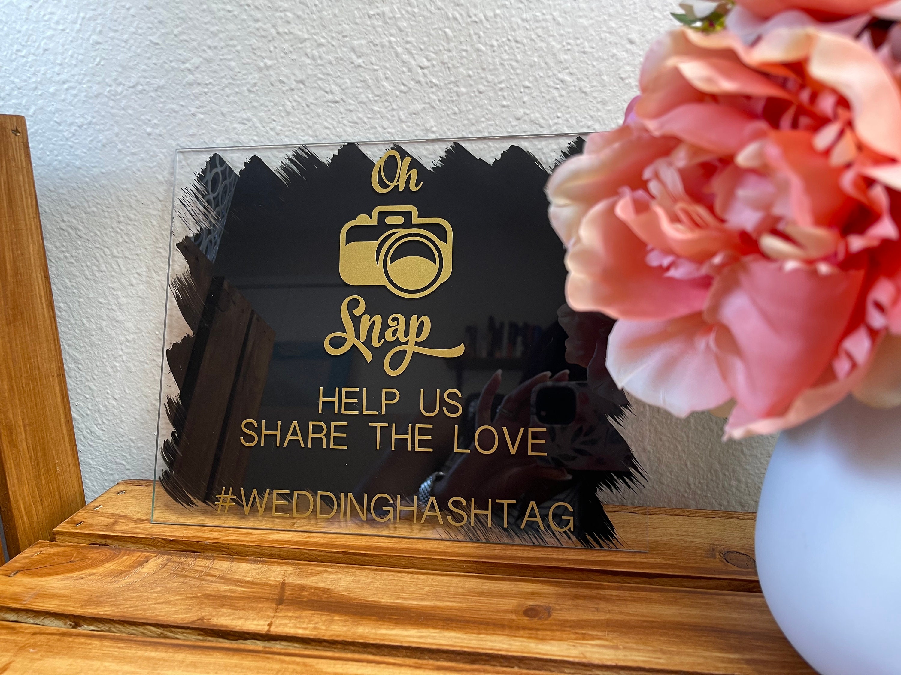 Personalized Painted Acrylic Hashtag Sign Oh Snap Share the - Etsy