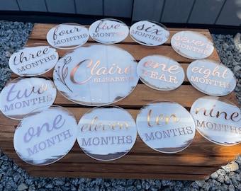 Baby Monthly Milestone Photo Props For Each Month | Baby Shower Gift For New Mom