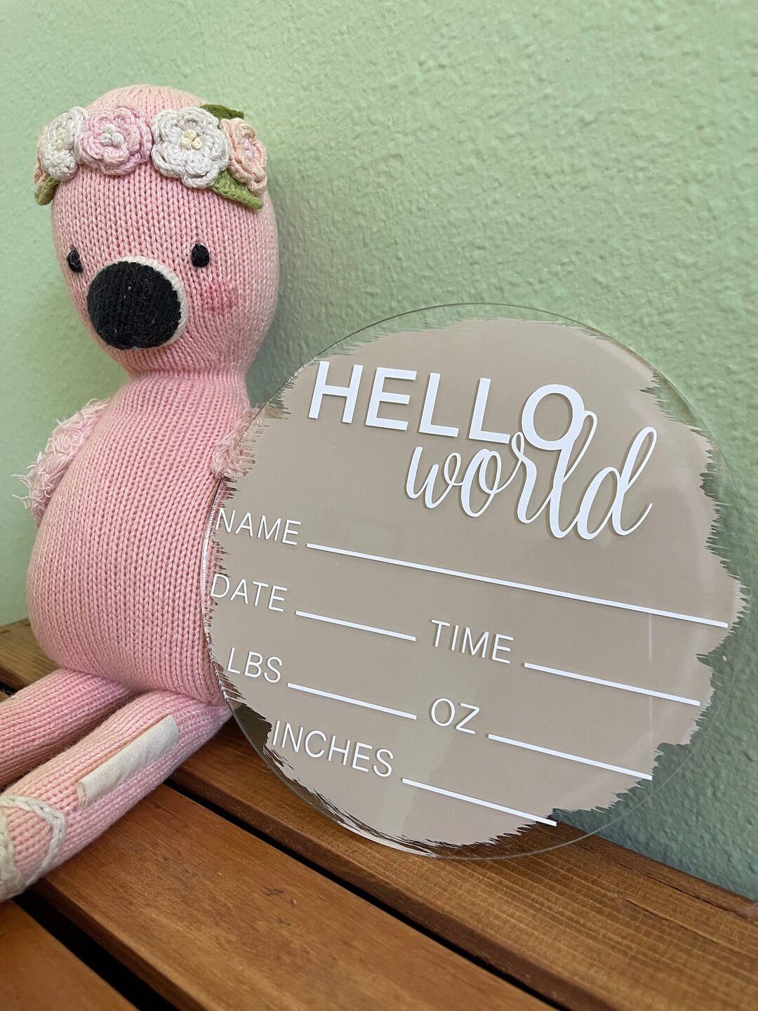 Acrylic Newborn Baby Birth Announcement Sign With No Name Birth Stats ...