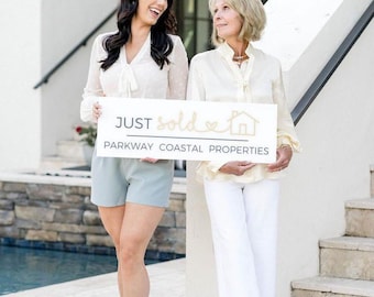 Personalized Relator Sold Sign For Photo Prop For Closing Photos | Realtor Gift Sold Sign