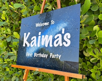 First Trip Around The Sun Birthday Party Decor For First Birthday Party Acrylic Welcome Sign For Space Themed Party Decor