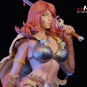 Red Sonja UNPAINTED 3D printed DIY Resin statue kit / figurine [by E.S. Monster]