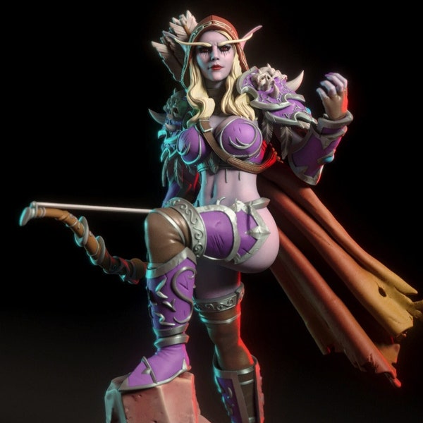 Sylvanas, Night Elf Ranger 3d printed DIY Resin statue kit / figurine [by Torrida Minis] UNPAINTED