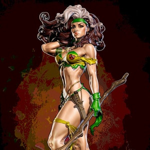 Savage Land Rogue, superhero 3d printed DIY Resin statue kit / figurine [by Yan_H] UNPAINTED