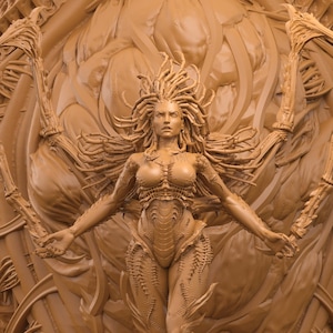 Infested human alien hybrid 3d Printed model [by 3DArtGuy]