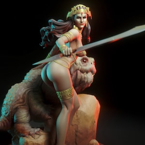 Descha Thoris, Prinzessin des Mars 3d gedruckte DIY Resin Statue Kit / Figur [von Torrida Minis] UNBEMALT