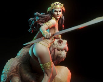 Dejah Thoris, princesse de Mars, kit statue / figurine en résine bricolage imprimé en 3D [par Torrida Minis] NON PEINT