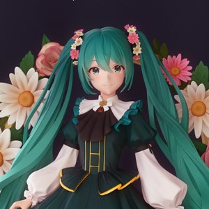 Maiden of the Tree Miku 3d printed DIY Resin statue kit / figurine / miniature [by Bulkamancer] UNPAINTED