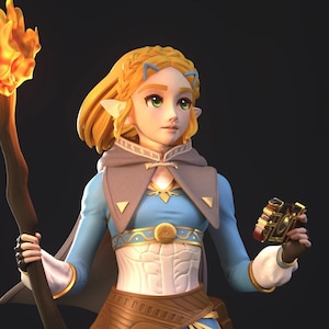 Hyrulian Princess (TOTK) 3d printed DIY Resin statue kit / figurine / miniature [by Bulkamancer] UNPAINTED
