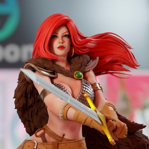 Scarlet Warrioress 3d printed DIY Resin statue kit / figurine [by 3Dmoonn] UNPAINTED