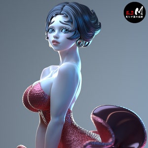 Betty Boop, Pinup 3d printed DIY Resin statue kit / figurine [by 3Dmoonn] UNPAINTED