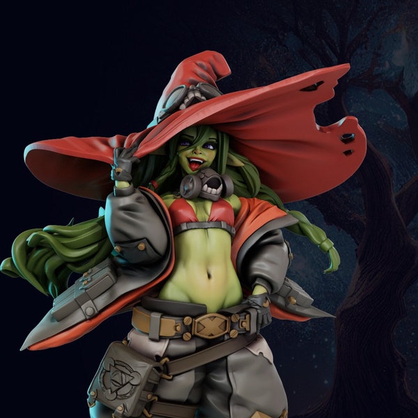 Nimue, Goblin witch 3d Printed model [by Gaz Minis] UNPAINTED