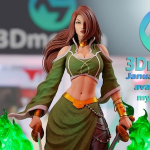Daughter of the Demon&#39;s Head 3d printed DIY Resin statue kit / figurine [by 3Dmoonn] UNPAINTED