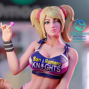 Juliet, Chainsaw Cheerleader 3D gedruckt DIY Resin Statue Kit / Figur [von 3Dmoonn] UNBEMALT