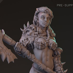 Nerteh Mickhar, Orc warrior- 32mm, 75mm, perfect dnd or display figure [by MythReal]
