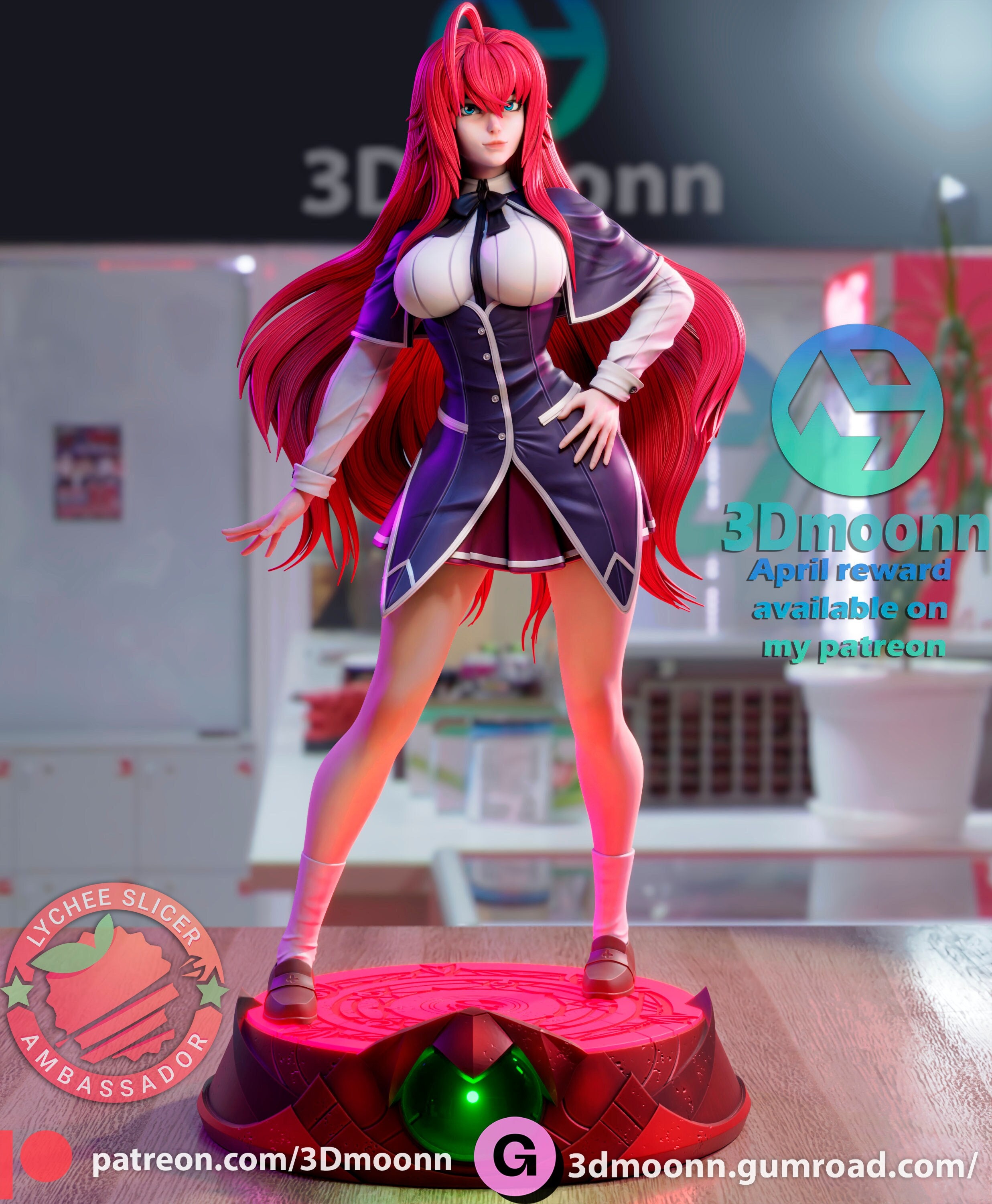 Rias Gremory 3d printed DIY Resin statue kit / figurine [by 3Dmoonn] UNPAINTED
