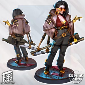 Kishi, Cyber Yakuza Boss 3d Printed model [by Gaz Minis] UNPAINTED