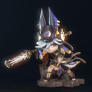 Cyno Chibi UNPAINTED 3d printed DIY Resin statue kit / figurine [by Chuya Factory]
