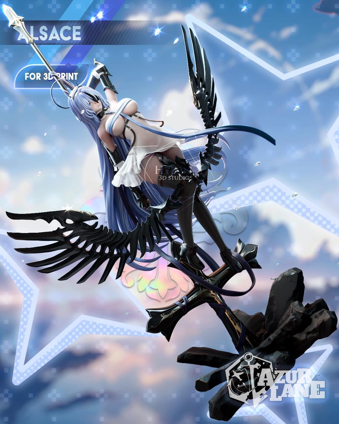 Alsace (azur Lane) UNPAINTED 3D Printed DIY Resin Statue Kit