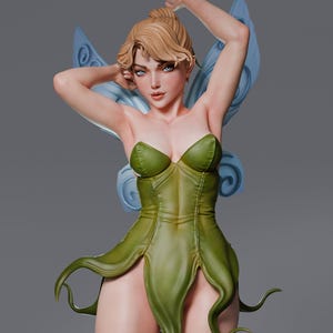 Fairy Girl UNPAINTED 3d printed DIY Resin statue kit / figurine [by Abe3D]