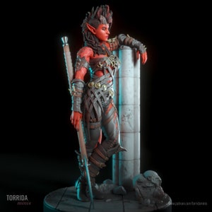 Tiefling Barbarian Karlach 3d printed DIY Resin statue kit / figurine by Torrida Minis UNPAINTED image 4