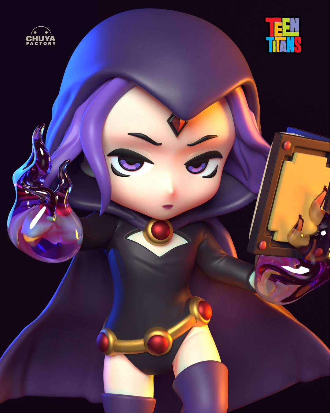 Raven, Chibi Superhero UNPAINTED 3d Printed DIY Resin Statue Kit ...
