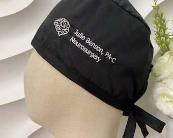 Custom Scrub Hat For Doctor, Embroidered Scrub Cap With Name, Personalized Unisex Surgical Cap with Logo, Unique Scrub Cap For Nurse Doctor