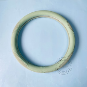 Macaron Color Ice Silk Leather Steering Wheel Cover, Modern Steering Wheel Cover, Breathable Steer Wheel Cover, Women Car Protector