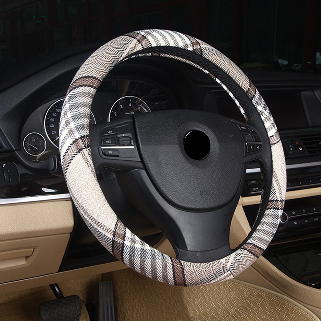 Steering Wheel Cover Minimalism, Brown Boho Chic Bohemian Aztec Car